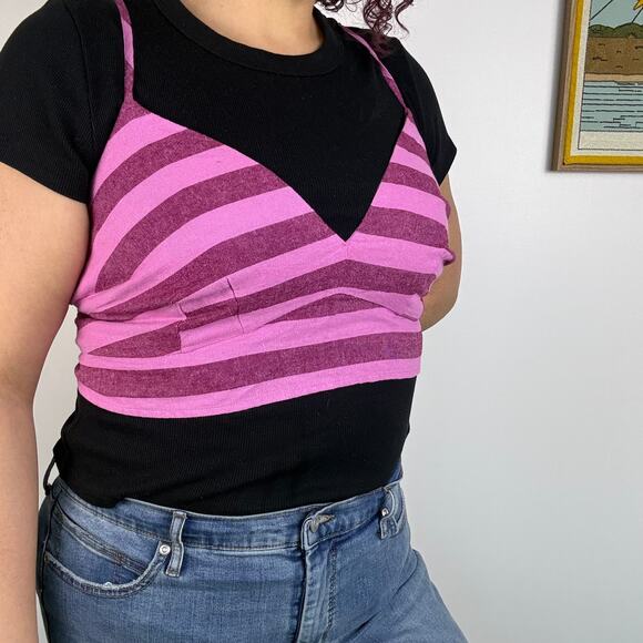 a new day Tops - Target A new day crop top bralette purple pink stripe 1X